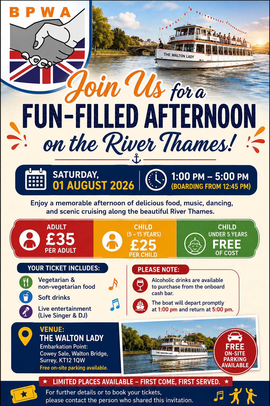 BPWA Boat Trip on the River Thames